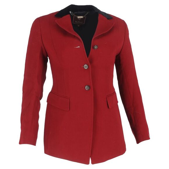 Mulberry Single-Breasted Jacket in Red Wool
